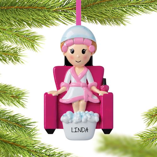 Personalized Spa Girl Christmas Ornament