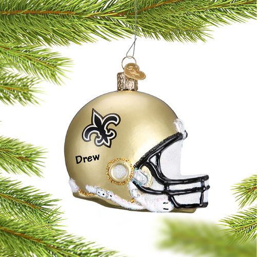 Personalized New Orleans Saints NFL Helmet Christmas Ornament