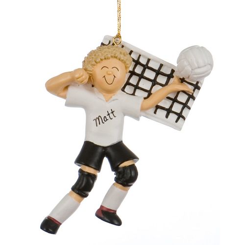 Personalized Volleyball Male Christmas Ornament