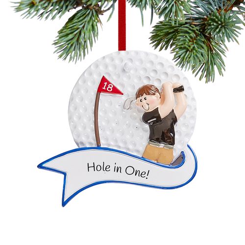 Personalized Golf Boy Christmas Ornament