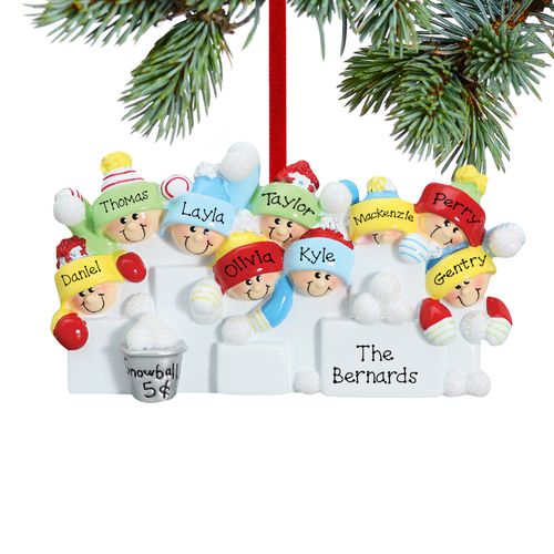 Personalized Snowball Fight 9 Christmas Ornament