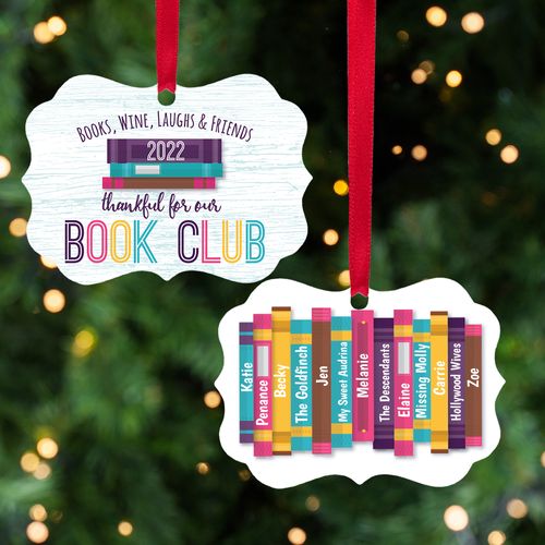 Personalized Book Club Christmas Ornament