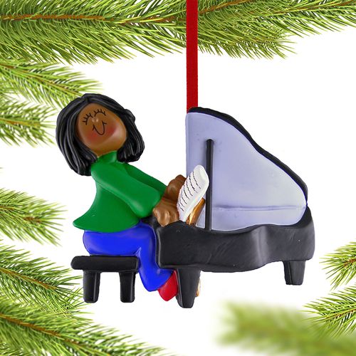 Piano Player Female Christmas Ornament