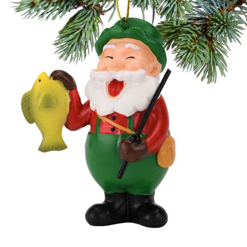 Personalized Fishing Santa Christmas Ornament