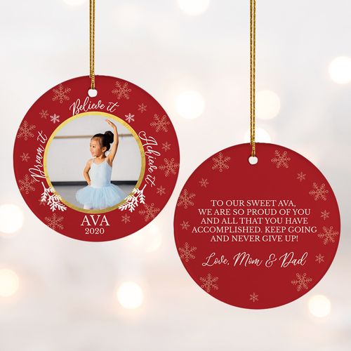 Personalized Dance Ballet Dream It - Red Christmas Ornament