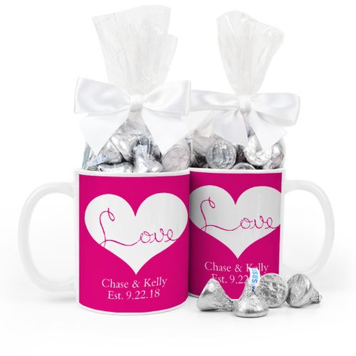 Personalized Wedding Love 11oz Mug with Hershey's Kisses
