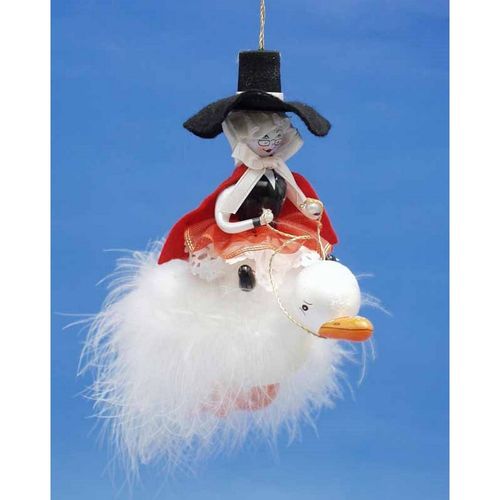 Personalized Mother Goose Riding a Goose Christmas Ornament