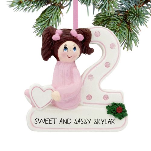 Personalized Second Christmas Girl Christmas Ornament