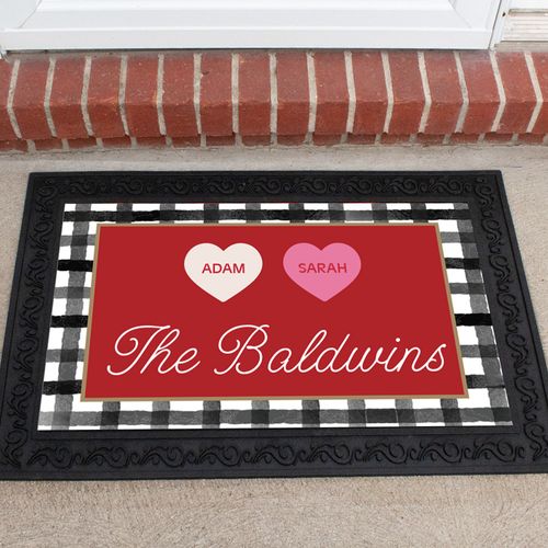 Personalized Doormat Valentine's Day Family of 2