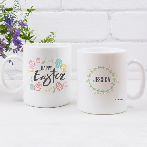 Personalized Pastel Easter Eggs 11oz Mug