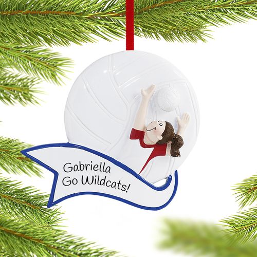 Personalized Volleyball Player Female Christmas Ornament