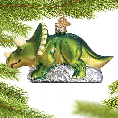 Personalized Triceratops Christmas Ornament