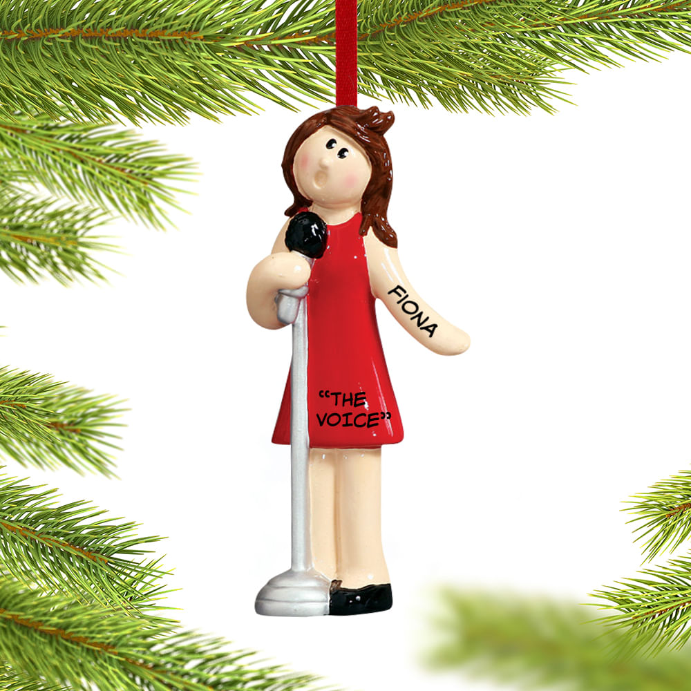 Personalized Singer Female Christmas Ornament - Personalized Christmas ...