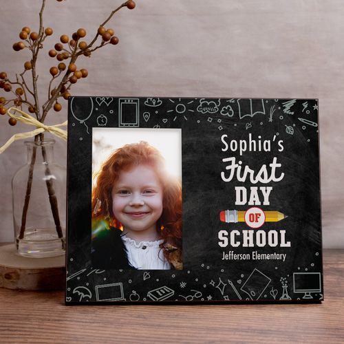 Personalized Picture Frame First Day of School Chalkboard
