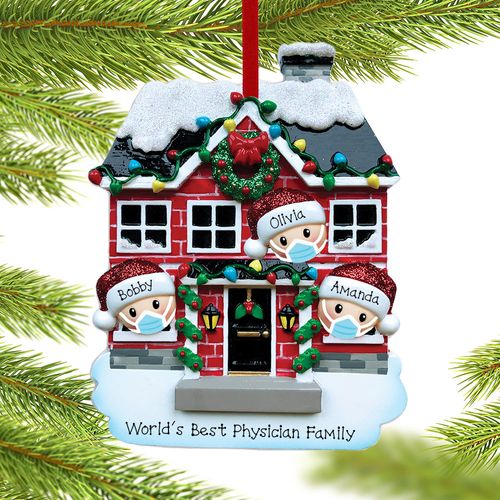 Personalized World's Best Physician Family Christmas Ornament