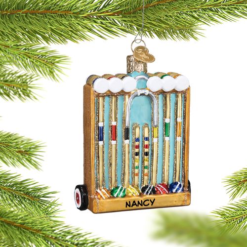 Personalized Croquet Set Christmas Ornament