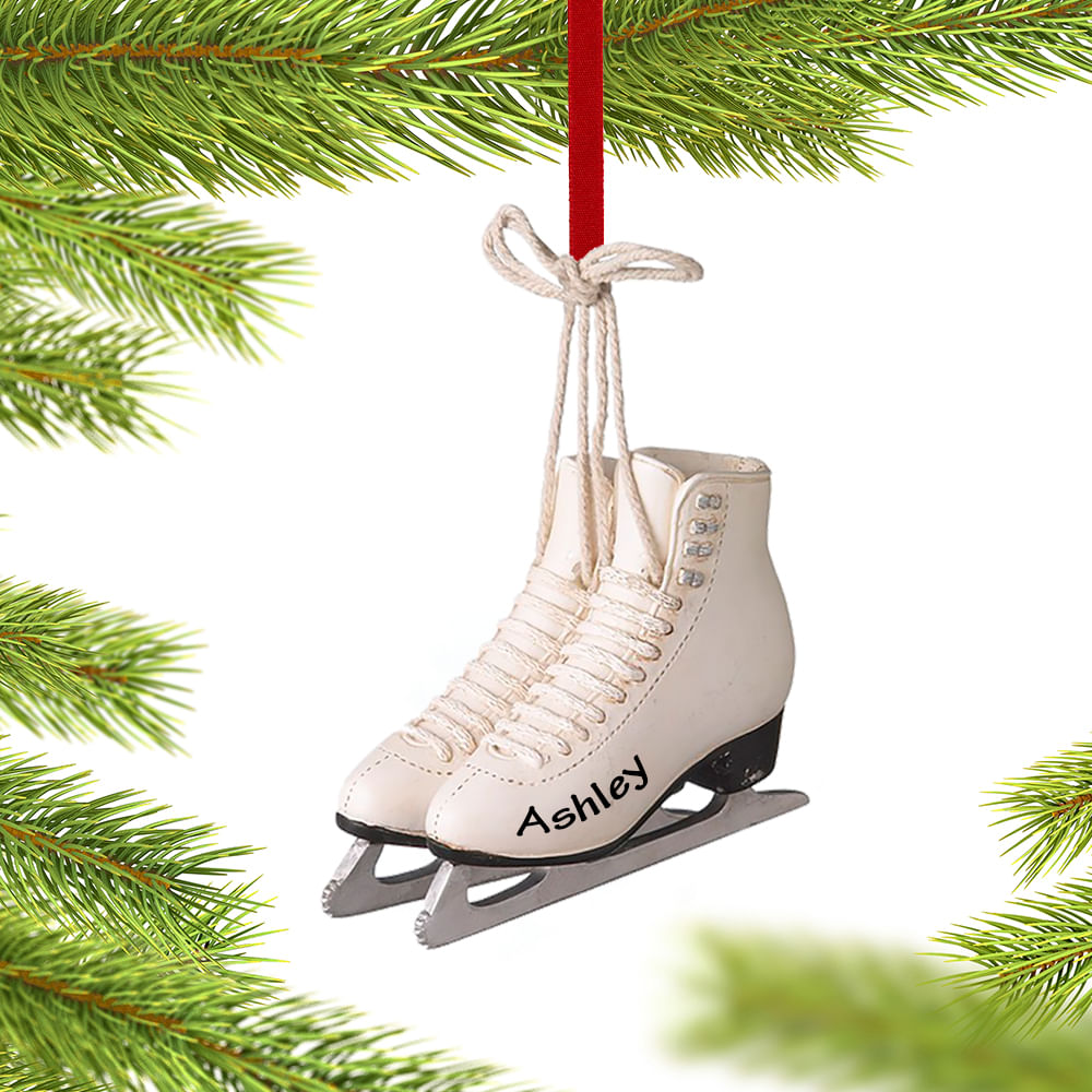 Personalized Figure Skates Christmas Ornament Personalized Christmas