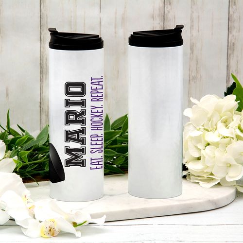 Personalized 16oz Stainless Steel Thermal Tumbler- Hockey