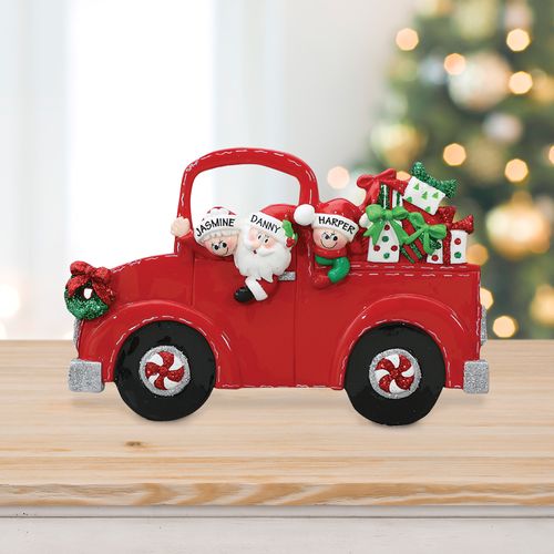 Personalized Santa's Truck 1 Child Tabletop Christmas Ornament