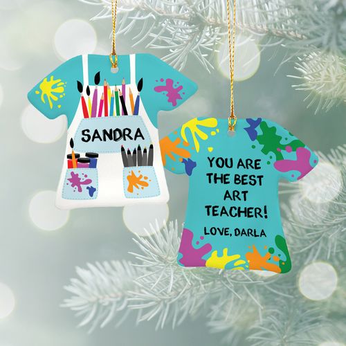 Personalized Best Art Teacher Christmas Ornament