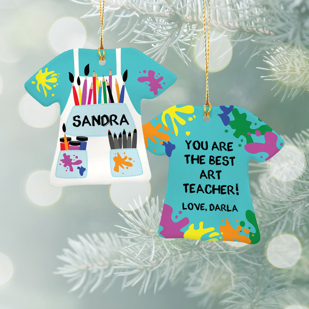 Personalized Best Art Teacher Christmas Ornament Personalized