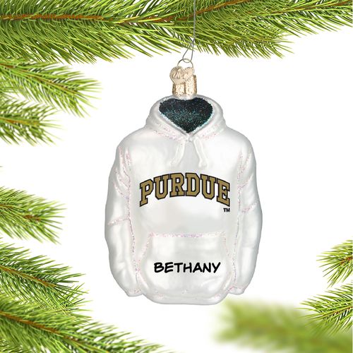 Personalized Purdue University Hoodie Sweatshirt Christmas Ornament