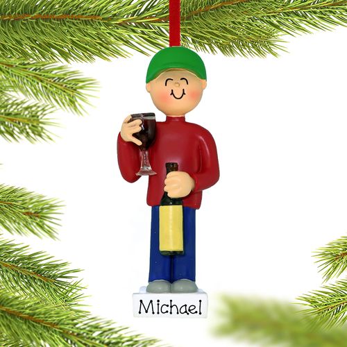 Personalized Wine Lover Christmas Ornament