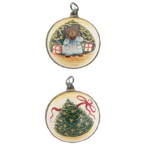 Christmas Tree Teddy Bear (Blue Nightgown) Christmas Ornament