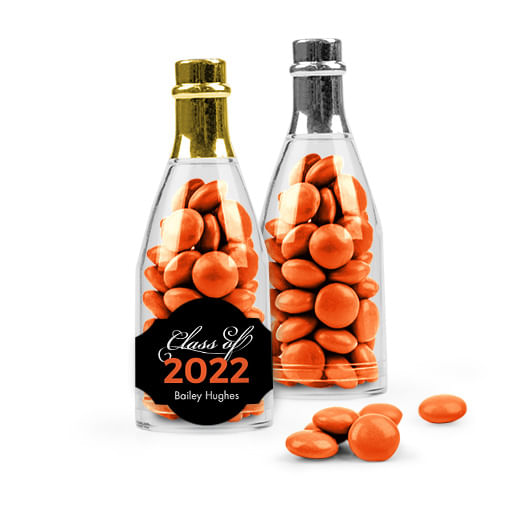 Personalized Orange Graduation Favor Assembled Champagne Bottle with ...