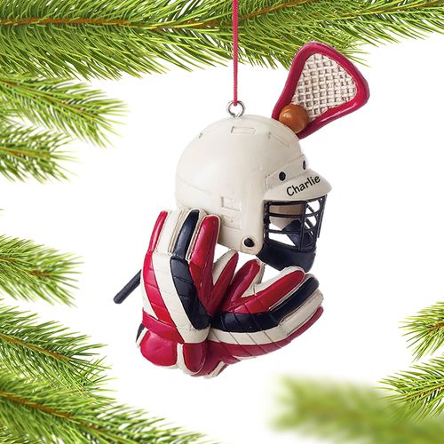 Personalized Lacrosse Equipment Christmas Ornament