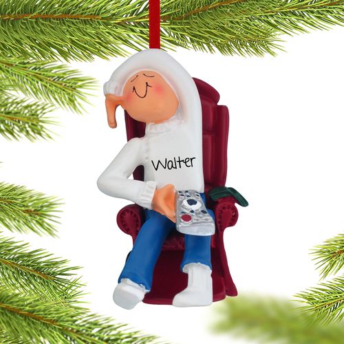 Personalized TV Watcher Christmas Ornament