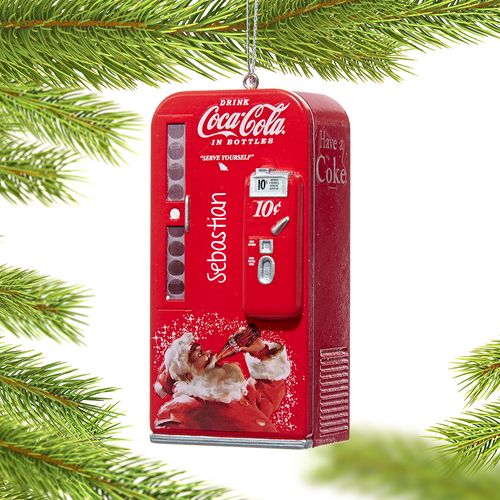 Personalized Coke Santa Vending Machine Christmas Ornament