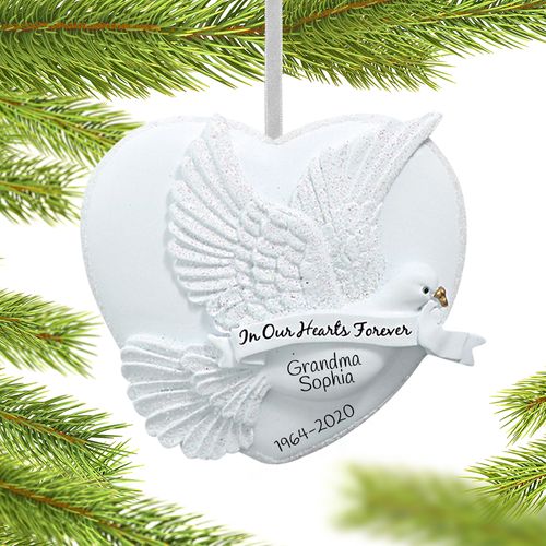 Personalized In Our Hearts Forever Christmas Ornament