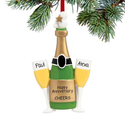 Personalized Champagne Toast Christmas Ornament