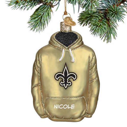 Personalized New Orleans Saints Hoodie Christmas Ornament