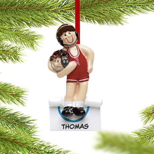 Personalized Wrestler with Opponent in Headlock Christmas Ornament