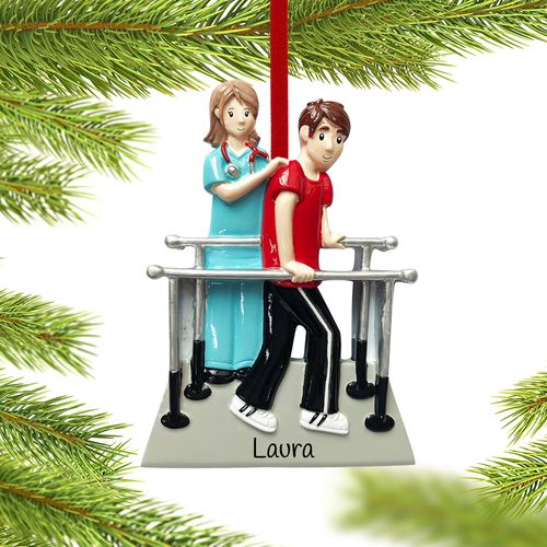 Personalized Physical Therapist with Patient Christmas Ornament