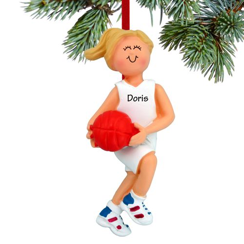 Personalized Basketball Player (Girl) Christmas Ornament