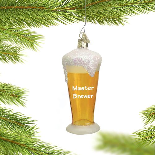 Personalized Pilsner Beer Glass Christmas Ornament