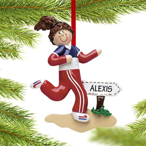 Personalized Jogger Girl Christmas Ornament