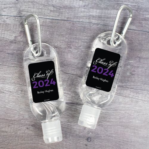 Graduation Hand Sanitizer with Carabiner 1 oz Bottle - Class Of