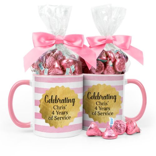 Personalized Retirement Gold Badge 11oz Mug with Hershey's Kisses