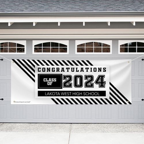 Personalized Graduation Giant Banner - School Spirit Stripes