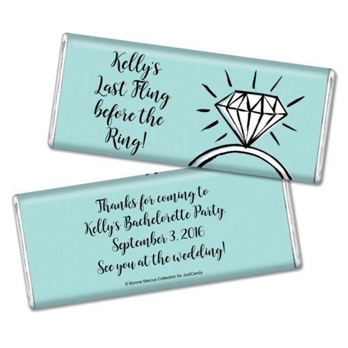 Bonnie Marcus Collection Personalized Chocolate Bar Chocolate and Wrapper Last Fling Bachelorette Party Favors