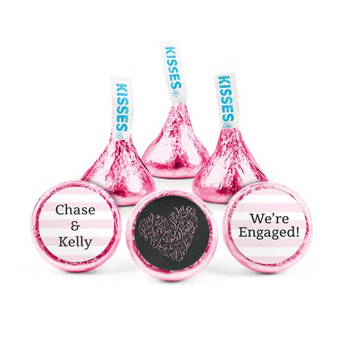 Personalized Bonnie Marcus Engagement Sweetheart Swirl Hershey's Kisses