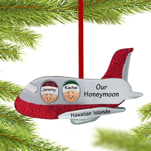 Personalized Airplane Couple Christmas Ornament