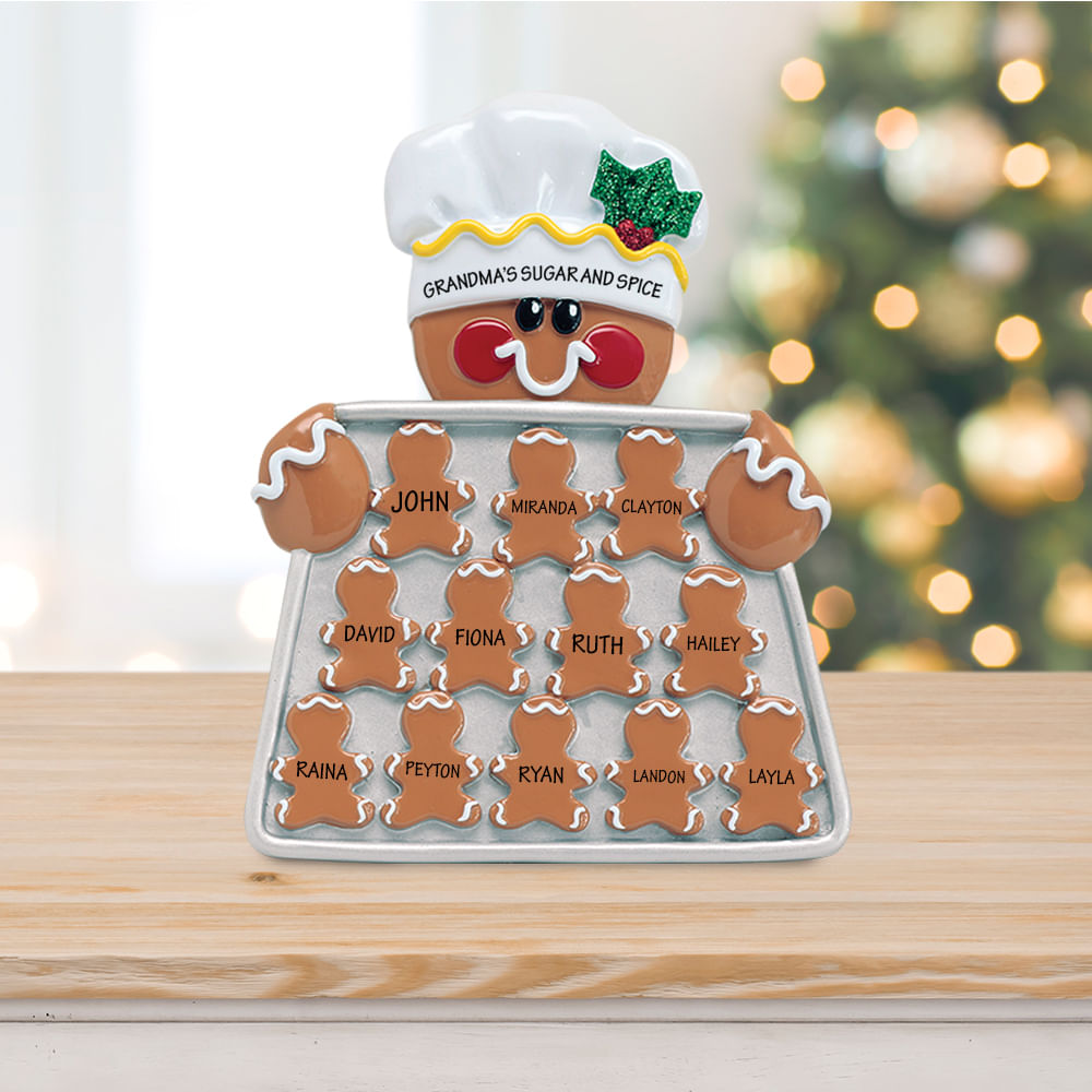 Personalized Gingerbread Family Tabletop Christmas Ornament