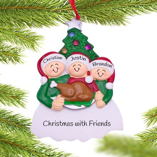 Personalized Christmas Dinner Family of 3 Ornament