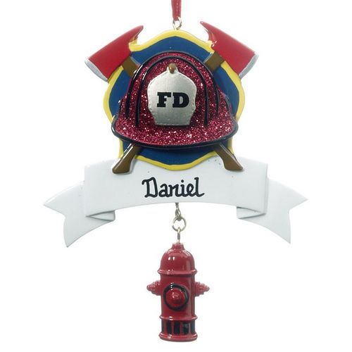 Personalized Fire Department Hydrant Christmas Ornament