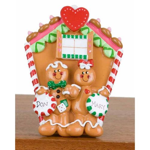 Personalized Couple Gingerbread House Tabletop Ornament